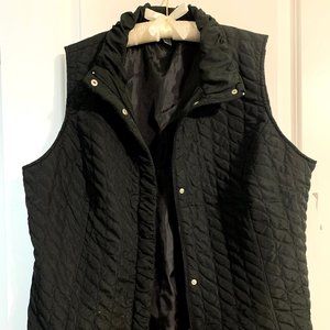 Black Lightweight Quilted Zipper & Snap Vest 18/20